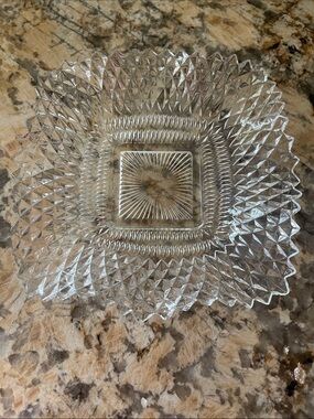 1940-50s Cut Glass Decorative Candydish  Bowl -Crystal